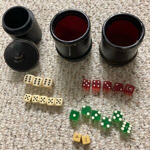 Dice Game Set with Black Cups